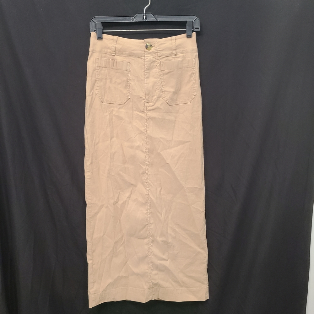 Maeve Anthropologie Long Tan Linen Blend XS Skirt